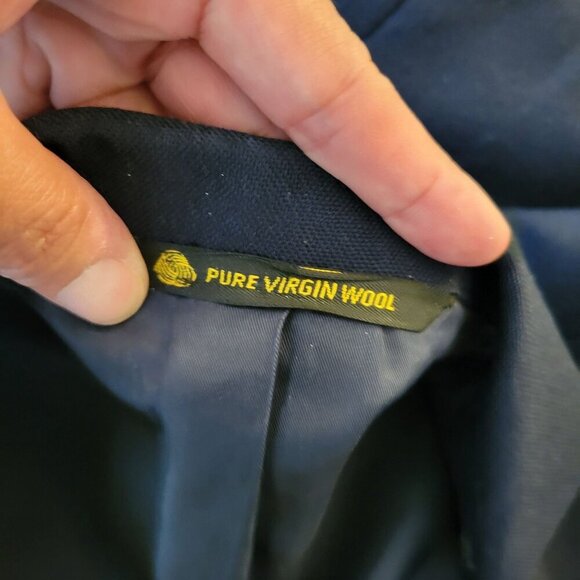 Vintage John Wanamaker Blue Wool 2pc Suit - 38R - Picture 7 of 13